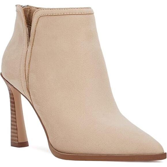 Juliet Holy Light Sand Beige High Heel Pointed Toe Booties Women's Size 8.5 - Picture 6 of 11